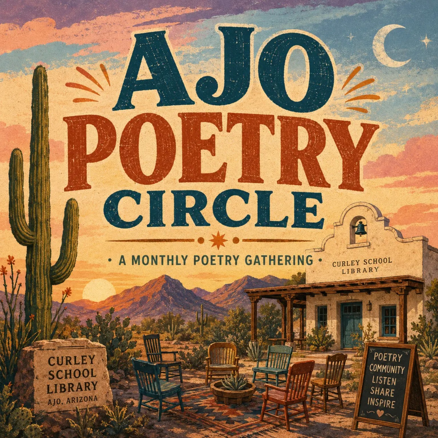 Ajo Poetry Circle at Curley School Library in Ajo, Arizona