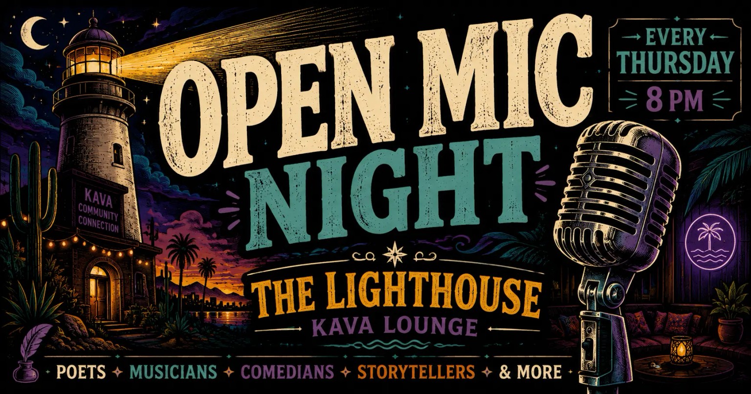 Open Mic Night at The Lighthouse Kava Lounge in Tempe, Arizona
